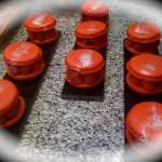 Raspberry champagne macarons